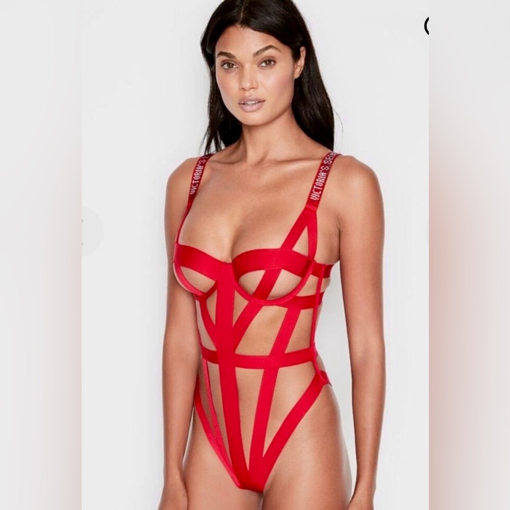 Victoria's Secret Very Sexy Women's Bodysuit with Sparkly Straps and Rhinestone